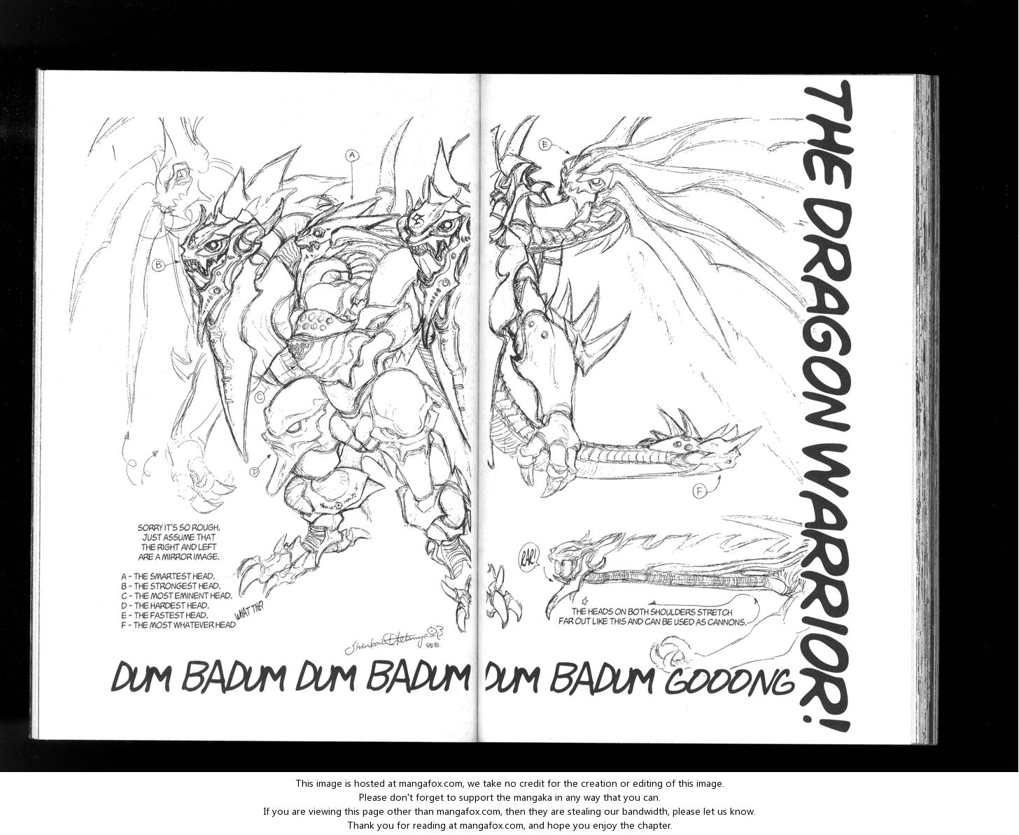 Bastard!! 93.5: Tetsuyoro Shinkaida Design Roughs at MangaFox.me