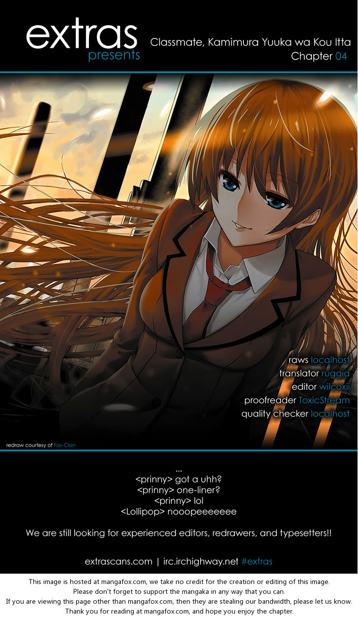 Classmate, Kamimura Yuuka wa Kou Itta. 4: Friend at MangaFox.me